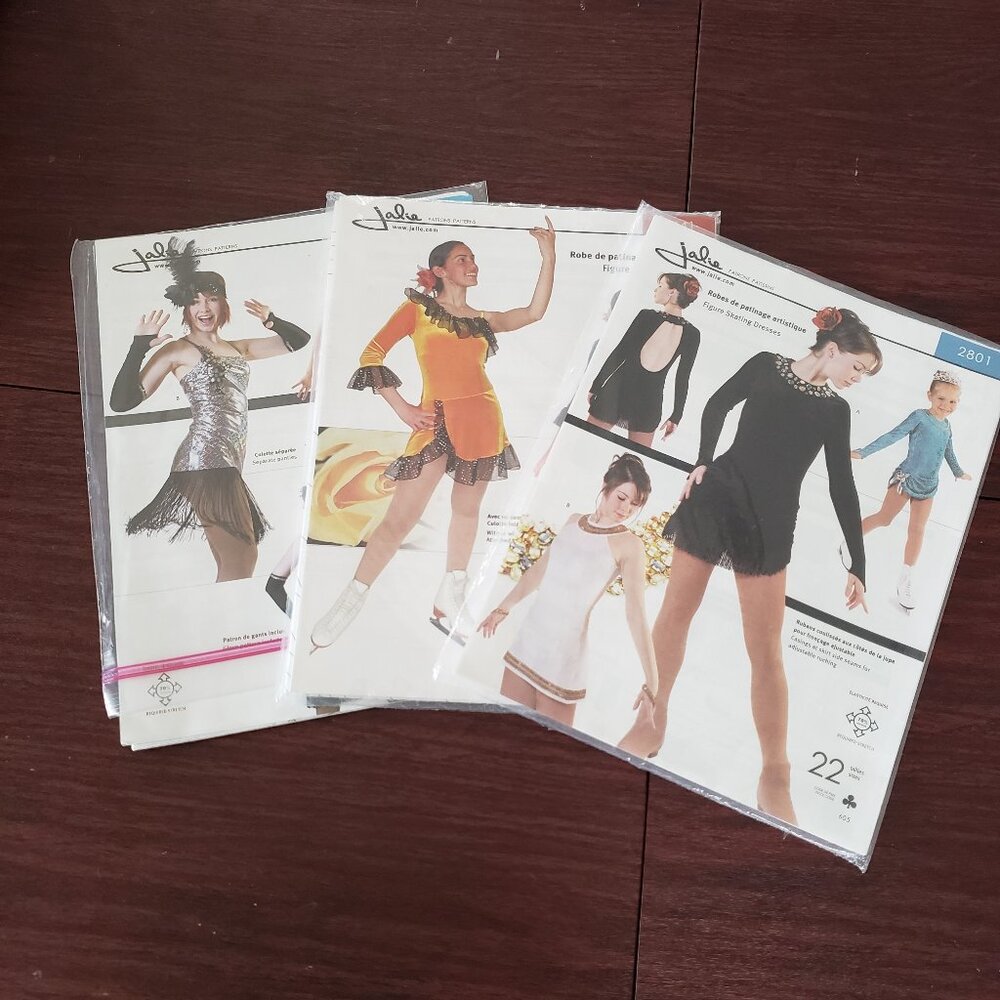 Lot 3 Jalie Dance Skate Costume Patterns Jalie 2789, Jalie 2801, Jalie 2441
